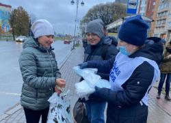 В Гатчине прошла акция по привлечению внимания жителей к необходимости соблюдения масочного режима