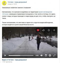 В Гатчинском парке зимой купаются голые люди