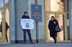 Активисты провели одиночное пикетирование в защиту Сиверского леса