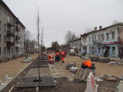 На улице Соборной высажены молодые деревья