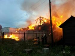 В Тайцах ликвидирован крупный пожар